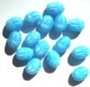 15 14mm Satin Light Blue Scarab Beetle Beads